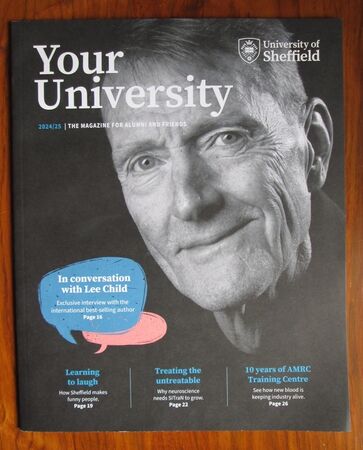 Interview with Lee Child - Your University 2024/2025: University of Sheffield Alumni Magazine
 Image