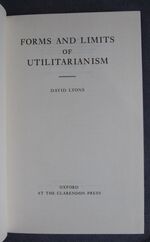 Forms and Limits of Utilitarianism
 Additional Image