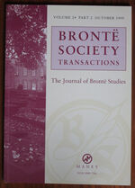 Brontë Society Transactions Volume 24 Part 2 October 1999

