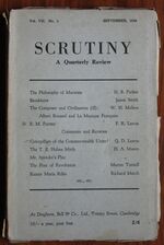 Scrutiny, A Quarterly Review: Vol. VII No 2 September, 1938
