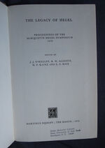 The Legacy of Hegel : Proceedings of the Marquette Hegel Symposium 1970
 Additional Image