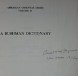 A Bushman Dictionary
 Additional Image