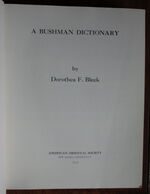 A Bushman Dictionary
 Additional Image