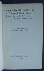 Fools and Philosophers: A Gallery of Comic Figures from English Literature
 Additional Image