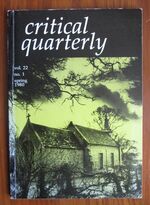 Critical Quarterly, Volume 22, Number 1, Spring 1980
