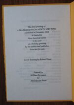 A Marigold from North Viet Nam
 Additional Image