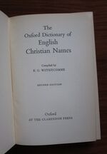 The Oxford Dictionary of English Christian Names
 Additional Image