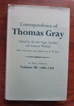 Correspondence of Thomas Gray, edited by the late Paget Toynbee and Leonard Whibley - Three Volumes Complete
 Additional Image