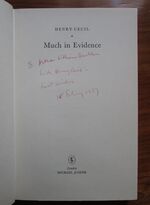 Much in Evidence
 Additional Image