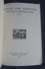 Tottel's Miscellany: Songes and Sonettes, 1557
 Additional Image