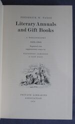 Literary annuals and gift books, a bibliography 1823-1903
 Additional Image