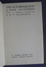 The Autobiography of Mark Rutherford
 Additional Image