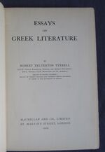 Essays on Greek Literature
 Additional Image