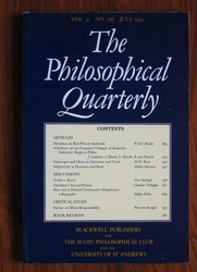 The Philosophical Quarterly Volume 47 No. 188 July 1997
