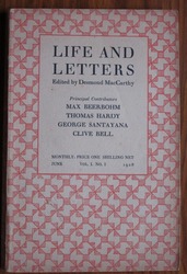 Life and Letters Volume I, No. 1, June 1928
