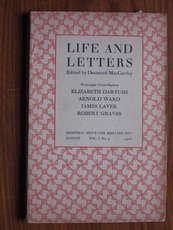 Life and Letters Volume I, No. 3, August 1928
