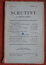 Scrutiny, A Quarterly Review: Vol. XV No 3 Summer, 1948
