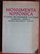 Monumenta Nipponica: Studies in Japanese Culture Volume XXVI, Numbers 1-2
