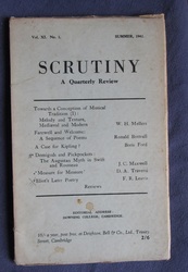Scrutiny, A Quarterly Review: Vol. XI No 1 Summer, 1942
