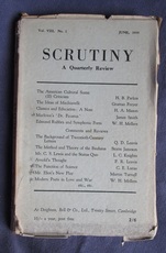 Scrutiny, A Quarterly Review: Vol. VIII No 1 June, 1939
