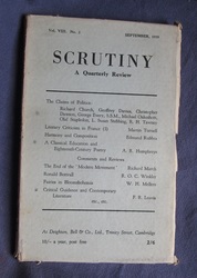 Scrutiny, A Quarterly Review: Vol. VIII No 2 September, 1939
