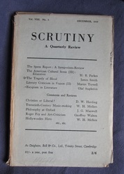 Scrutiny, A Quarterly Review: Vol. VIII No 3 December, 1939

