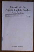 Author's Offprint from the Journal of the Nigerian English Studies Association Vol. 1, No. 2 - Surface and Symbol in Things Fall Apart
