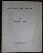 A Bushman Dictionary
