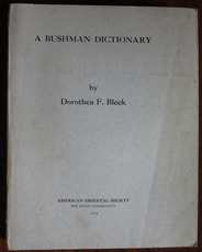 A Bushman Dictionary
