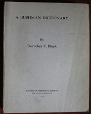 A Bushman Dictionary
