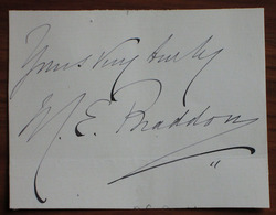 Mary Elizabeth Braddon autograph
