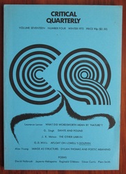 Critical Quarterly, Volume 17, Number 4, Winter 1975
